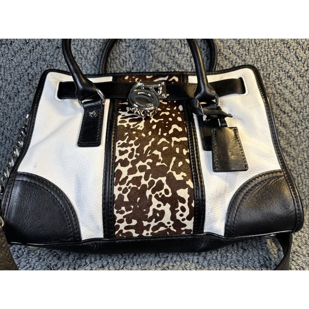 Michael Kors Hamilton Cowhide Leather Handbag Purse READ - Picture 7 of 15
